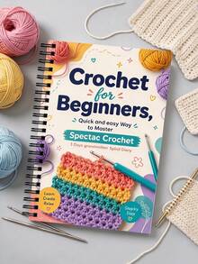 1Pc 72 Pages Knitting & Crochet Journal Notebook, Paper, Aesthetic, Minimalist, Rectangular, For Crafters, Students & Teachers, Learn Basic Stitches & Simple Crochet, Organize Knitting & Crochet Creations, DIY Craft Design Planner, Home, School, Gift - A - View 3