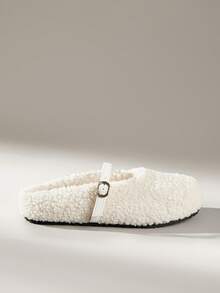 Solecia The New Slip-On Half-Pack Of Slippers, Lamb Wool Flat-Soled Shoes Are Comfortable And Warm. - Chantilly - View 1