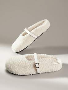 Solecia The New Slip-On Half-Pack Of Slippers, Lamb Wool Flat-Soled Shoes Are Comfortable And Warm. - Chantilly - View 6