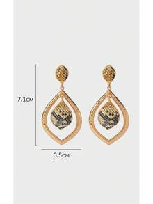 Noxbound 1 Pair Of Fashionable And Sexy, Snakeskin Pattern Water Drop Pendant, Women's Earrings. - Multicolor - View 10