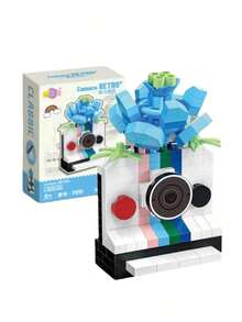 MINKOJA Retro Flower Camera Mini Building Block Set-DIY Mini Camera Flower Assembly Model Toy, Creative Art Desktop Decoration, Decompression Building Block, Mini Building Block Set, Ideal Birthday, Valentine's Day And Holiday Gifts For Both Men And Women. - Multicolor - View 8
