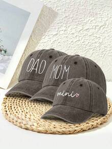 Dealstrict 3 Packs DAD MOM Mini Embroidered Washed Baseball Hats, Unisex - Baseball Cap - View 10