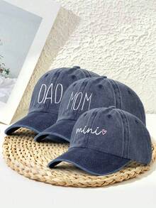Dealstrict 3 Packs DAD MOM Mini Embroidered Washed Baseball Hats, Unisex - Baseball Cap - View 8