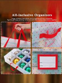 Christmas Ornament Storage, Christmas Bauble Storage Box, 128 Compartment Storage Container, Foldable Holiday Decoration Storage - transparent color - View 4