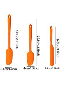 Haus Hana Silicone Spatula 7-Piece Set Silicone Kitchen Utensil Scraper Oil Brush Kit Baking Tools Cake Cream Squeegee - Orange - View 8