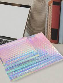 Holographic Bubble Mailer Laser Foil Padded Bag Rainbow Shipping Envelope For Packaging - Multicolor - View 6