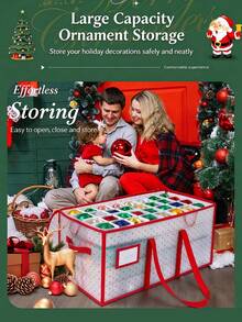 Christmas Ornament Storage, Christmas Bauble Storage Box, 128 Compartment Storage Container, Foldable Holiday Decoration Storage - transparent color - View 8