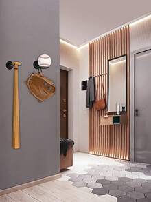 1pc Wall‑Mounted Baseball & Golf Ball Display Rack, Sports Ball Storage Organizer For Wall Decor Collection - multicolor - View 7