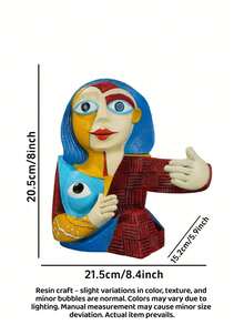 1PC Abstract Face Resin Wine Rack Artistic Tabletop Wine Bottle Holder Color Blocking Design Creative Home Bar Decor Ornament Gift For Dining Room Kitchen Party - View 8