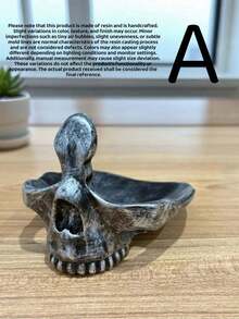 1PC Creative Resin Vintage Skull Eyeglass Holder Stand Organizer Tray For Fashion Glasses Key Jewelry Storage Desk Display Home Office Halloween Decor Gift - Multicolor - View 4