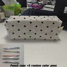 1pc Large Capacity Polka Dot Stationery Bag & Makeup Bag: Korean Style Pencil Case | Minimalist Portable Women's Design, Perfect For Desk Organization & Home Decor, Versatile Storage Solution For School Office Travel - multicolor - View 12