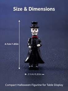 Halloween Skull Decor Figurine, Spooky Desktop Tabletop Ornament For Holiday Home Party Decoration - multicolor - View 5