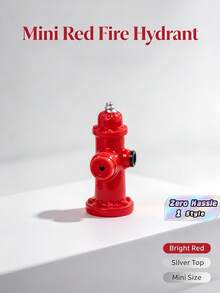 1Pc Resin Fire Hydrant & Traffic Cone Street Scene Craft Ornament, Desktop Decor Gift - multicolor - View 1