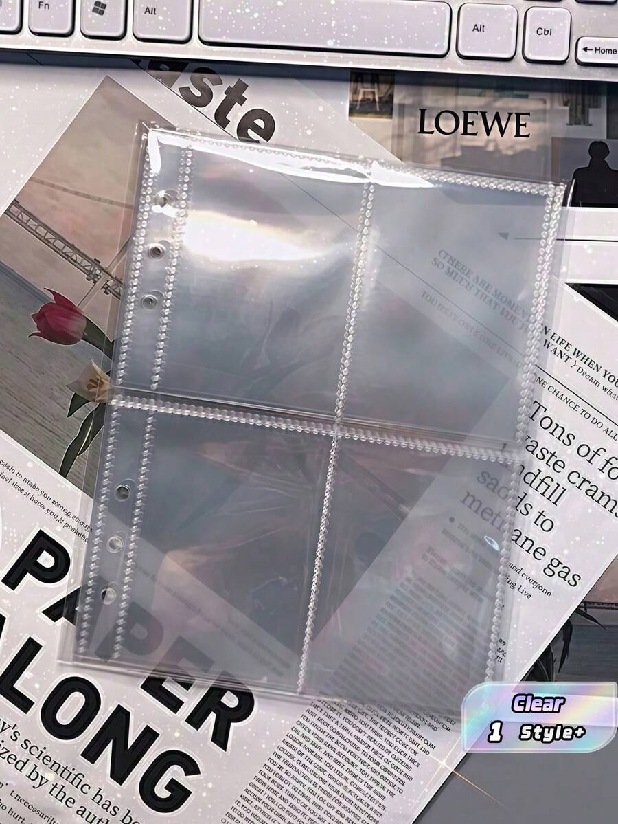 A5 Clear 4-Pocket PP Card Sleeves – Photo Album Refill Pages For Photocards, Postcards, Trading Cards, Back To School - Sets - View 1