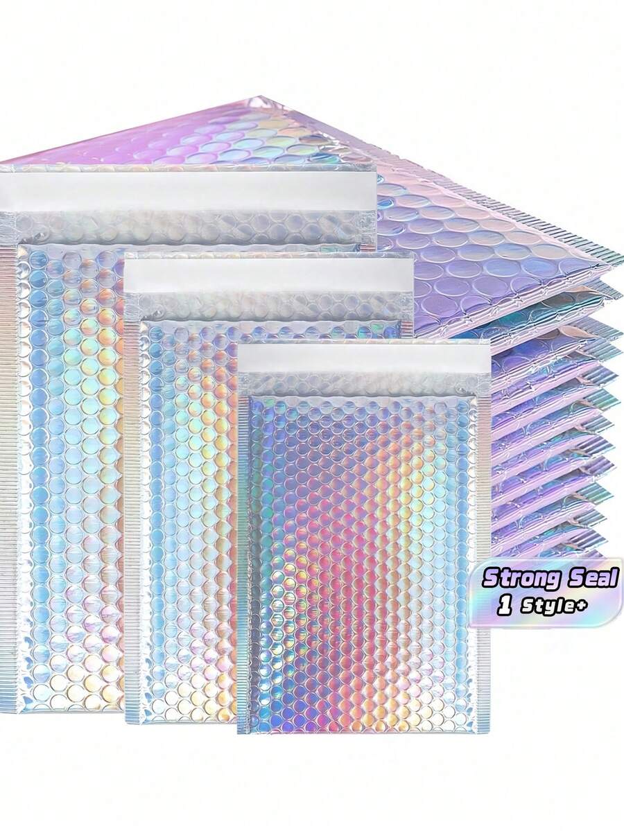 Holographic Bubble Mailer Laser Foil Padded Bag Rainbow Shipping Envelope For Packaging - Multicolor - View 1