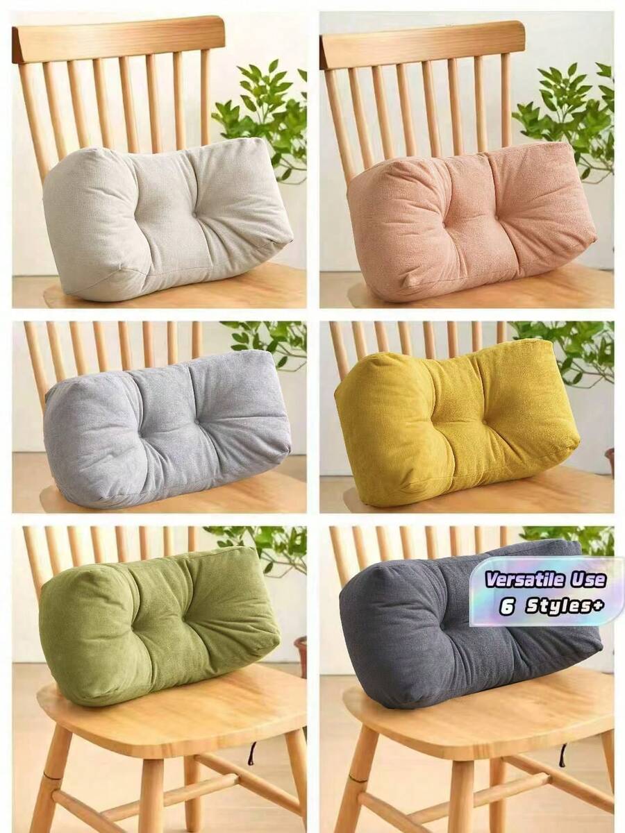 Lumbar Support Pillow Comfortable Back Cushion For Chair Office Nap Rest Waist Cushion With Adjustable Straps Breathable Velvet Cover Students Adults Desk Sleeping Support - 1PC - View 1