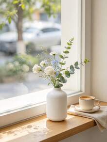 6 Pack White Mini Vases, Rustic Dried Flower Indoor Plant Decor, Minimalist Japanese Farmhouse Style Wedding Table Centerpieces, Home Decor - White Vase - View 7