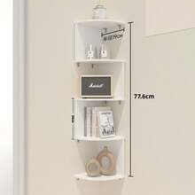 Corner Wall-Mounted Storage Rack, 5-Tier Corner Bookshelf, Floating Display Shelf, Suitable For Home, Living Room, Bedroom, Office, Bathroom And Small Space Decoration - White - View 12