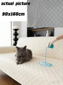 1 chiếc chăn mỏng cho thú cưng màu trắng sữa họa tiết kẻ ô, chống thấm nước, chống trượt, phù hợp cho mèo và chó cỡ nhỏ/vừa/lớn, dùng làm khăn phủ sofa thú cưng cho phòng ngủ và phòng khách (bán lẻ từng chiếc, không phải bộ đầy đủ) - trắng - Xem 6