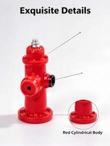 1Pc Resin Fire Hydrant & Traffic Cone Street Scene Craft Ornament, Desktop Decor Gift - multicolor - View 2