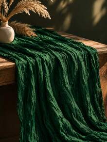 Dark Green Organza Tablecloth, Sheer Semi Transparent Table Cloth For Dining Table Decor, Fabric Table Cover For Home - dark green - View 4