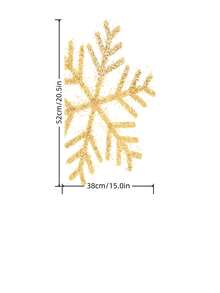 Glitter Snowflake Static Window Sticker, Reusable Christmas Window Decal, Gold & Silver Optional, Xmas Winter Holiday Glass Decor For Home Party - multicolor - View 17