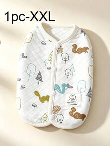 Dog Vest Cream Quilted Cute Forest Animal Print Soft Pet Clothes For Small Dogs Cats Warm Jacket Walking Outdoor - D - View 12