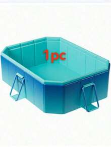 1pc Foldable Rectangular Home Swimming Pool, Large Inflatable Above Ground Pool With Sturdy Ladder, Durable Outdoor Backyard Pool For Kids, Adults, And Pets, Ideal For Summer Water Party And Water Play - A - View 5