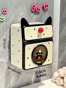 1PC Creative Wall Mounted No Drill Waterproof Tissue Box Paper Towel Holder Facial Tissue Storage Organizer Shelf Multifunctional Space Saving For Bathroom Kitchen Home Daily Use Bathroom Accessories - Multicolor - View 3