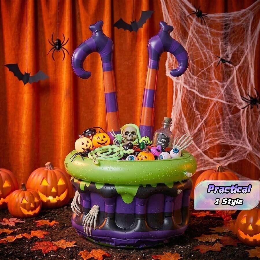 1 cái xô đá bơm hơi hình vạc lớn Halloween, xô bơm hơi chống rò rỉ, phù hợp cho tiệc chủ đề, trang trí Halloween, hồ bơi và tụ tập ngoài trời - Nhiều màu - Xem 1