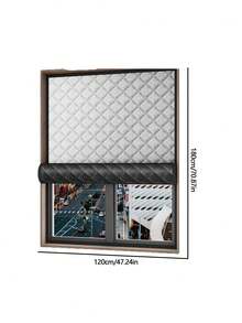 1PC Winter Thermal Insulated Window Curtain, Windproof Cold-Proof Seal Cover, Soundproof Blackout Curtain For Bedroom Living Room - White - View 9