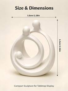 3D Printed Abstract Round Holy Family Sculpture, Modern Art Tabletop Ornament For Living Room, Entryway, Wine Cabinet & TV Cabinet Home Decor - multicolor - View 6