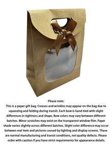 Brown Honeycomb Transparent Gift Bags, For Christmas & New Year Party, Gift Box Packaging - Khaki - View 7