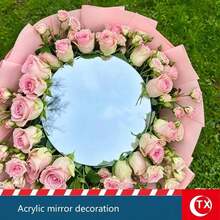 1 Piece/4 Pieces Silver Acrylic Round Plate 20 Inches, Central Table Centerpiece For Wedding, Jewelry Display Plate, Floral Background, Multi-Functional Decorative Mirror Plate For Parties And Home Decor - View 5