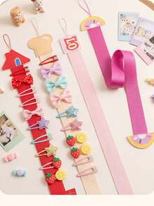 Cute Cartoon Hair Accessory Storage Strap, Wall‑Mounted Hair Clip Headband Organizer Hanging Ribbon For Hair Accessories - Multicolor - View 4