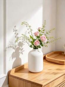 6 Pack White Mini Vases, Rustic Dried Flower Indoor Plant Decor, Minimalist Japanese Farmhouse Style Wedding Table Centerpieces, Home Decor - White Vase - View 2