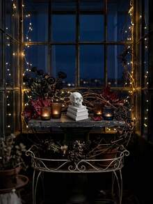 3D Printed Skull Book Decor, Halloween Tabletop Ornament, Home Scene Decoration For Holiday Party - multicolor - View 4