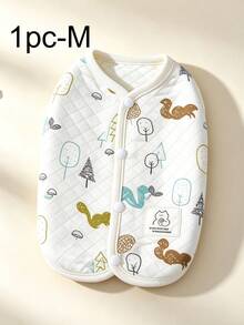 Dog Vest Cream Quilted Cute Forest Animal Print Soft Pet Clothes For Small Dogs Cats Warm Jacket Walking Outdoor - D - View 9