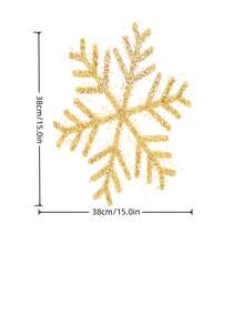 Glitter Snowflake Static Window Sticker, Reusable Christmas Window Decal, Gold & Silver Optional, Xmas Winter Holiday Glass Decor For Home Party - multicolor - View 18
