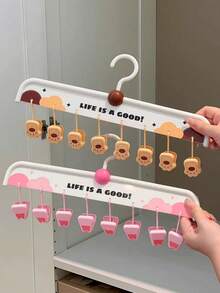 Generisch Hanger For Underwear, Bear-Shaped Space Saving Drying Rack | Clothes Drying Hanger With Multiple Hooks For Socks Laundry Small Garments Home Apartment Balcony - Multicolor - View 6