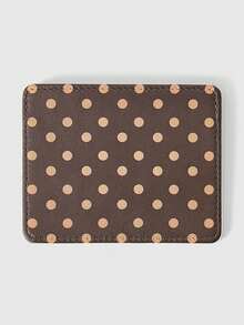 ROMWE Anime 1 Piece Of Coffee Brown Polka Dot Multi-Card Clip, Retro Polka Dot Light And Thin Card Bag, Small And Large Capacity! Polka Dot Multi-Card Card Bag - Multicolor - View 2
