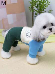 Pet Piped Design Autumn/Winter Contrast Color Vest Jacket - C - View 12