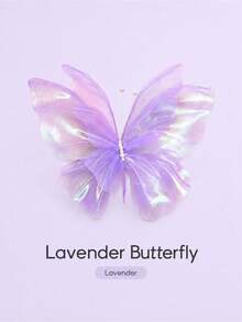 3PCS Large Hanging Pearl White Christmas Butterfly Ornaments, Tulle Simulation Butterflies For Tree, Party, Wedding, Window Display And Photo Decor - multicolor - View 7