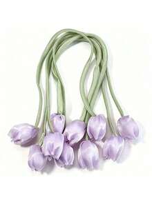 10 قطع شريط ربطة فراشة أحادية الجانب بتصميم زهرة التوليب البسيط للإكسسوارات والمجوهرات، مناسب لتغليف هدايا عيد الأم - A - مشاهدة 7