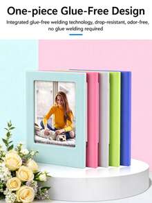 Minimalist Multi-Function Fridge Magnet & Decor Stickers Valentine's Day, Wedding, Birthday,Picture Frame,Acrylic Fridge Magnetic Frame, Acrylic Photo Picture Frames, Double Sided Photo Refrigerator Magnet Picture Frame , Clear Picture Display Frame - Light cherry powder - View 8