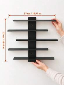 Multi-Layer Wall-Mounted Storage Rack, Made Of Fiberboard, Multi-Functional Display Shelf, Suitable For Office And Home Decor, Great For Displaying Sculptures And Decorations, Fashionable And Practical. - Multicolor - View 6