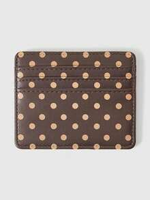 ROMWE Anime 1 Piece Of Coffee Brown Polka Dot Multi-Card Clip, Retro Polka Dot Light And Thin Card Bag, Small And Large Capacity! Polka Dot Multi-Card Card Bag - Multicolor - View 5