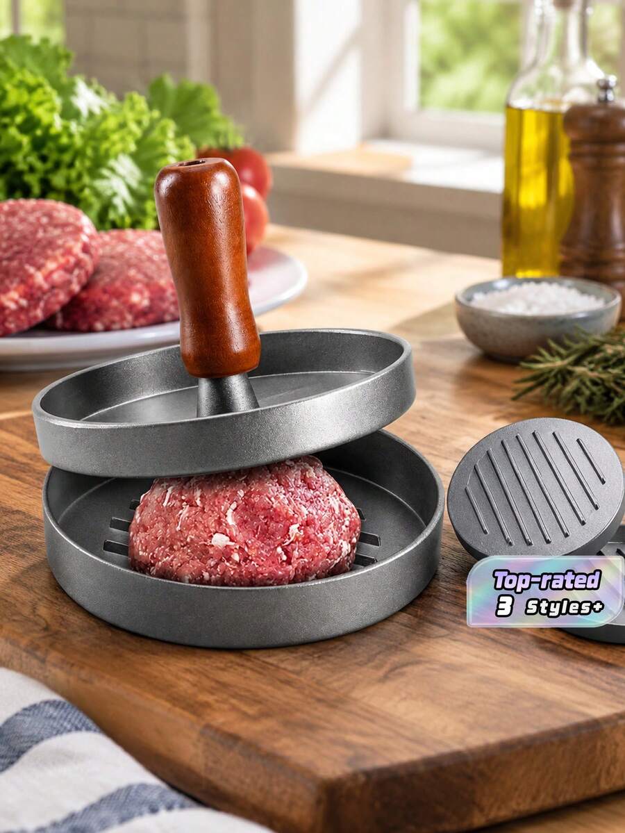 Hamburger Patty Maker Set And 100 Pieces Of Non-Stick Burger Press Paper, Kitchen Tools And Accessories, Suitable For Holiday Parties, Gatherings, Family Meals, And Homemade Hamburger Patty Making - Multicolor - View 1