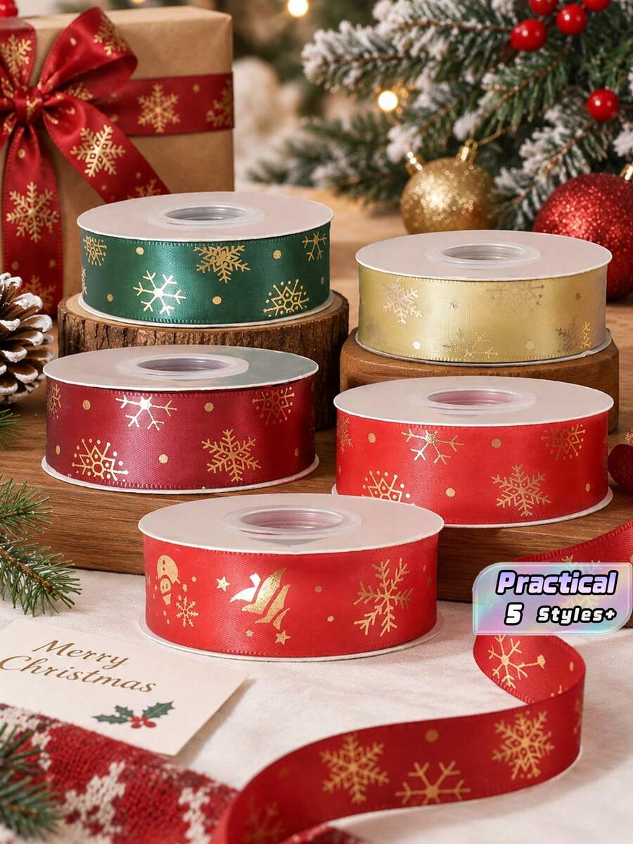 Bows & Ribbons Christmas Ribbon DIY Floral Bow Gift Box Packaging Tissue Paper Flowers Baking Decorations Materials - multicolor - View 1