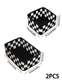 Muroi Mono 1PC/2PCS Multi-Purpose 2 Pieces Checkered Felt Storage Set - Soft Thick Felt With Classic Grid Pattern, Tear Resistant Organizer, Desktop & Closet Tidying, Multi-Scene Home Storage, For Women & Students, Back-To-School Dorm Supply, Holiday Gift - View 17